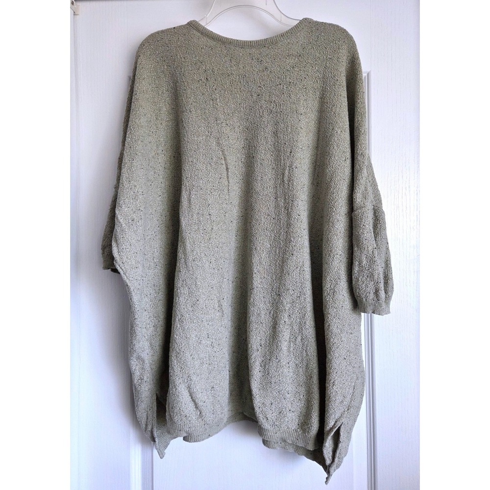 VTG Stephanie Schuster Princess‎ Knitwear Back V-Neck Marled Sage Sweater OSFA